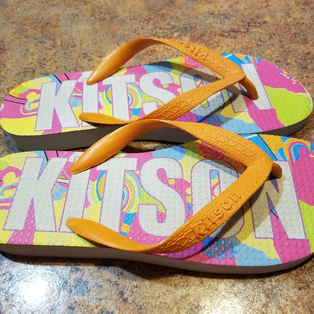 Women's Kitson colorful flip flops, size 9, NWOT